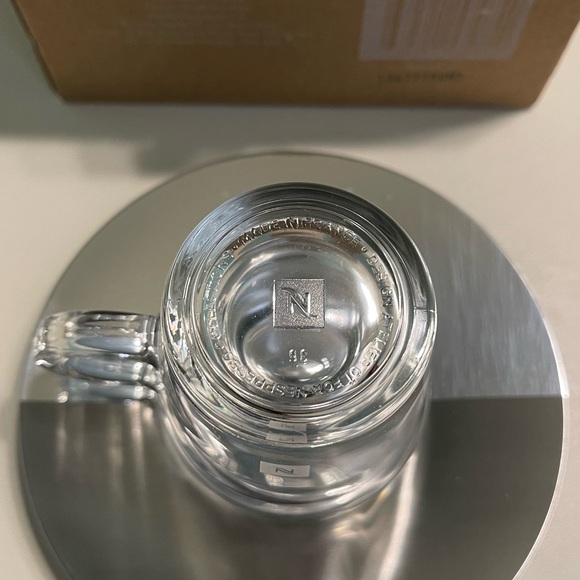 Nespresso View Espresso Glass Cup & Steel Saucer Coffee Set 80mL New in Box - Picture 6 of 7